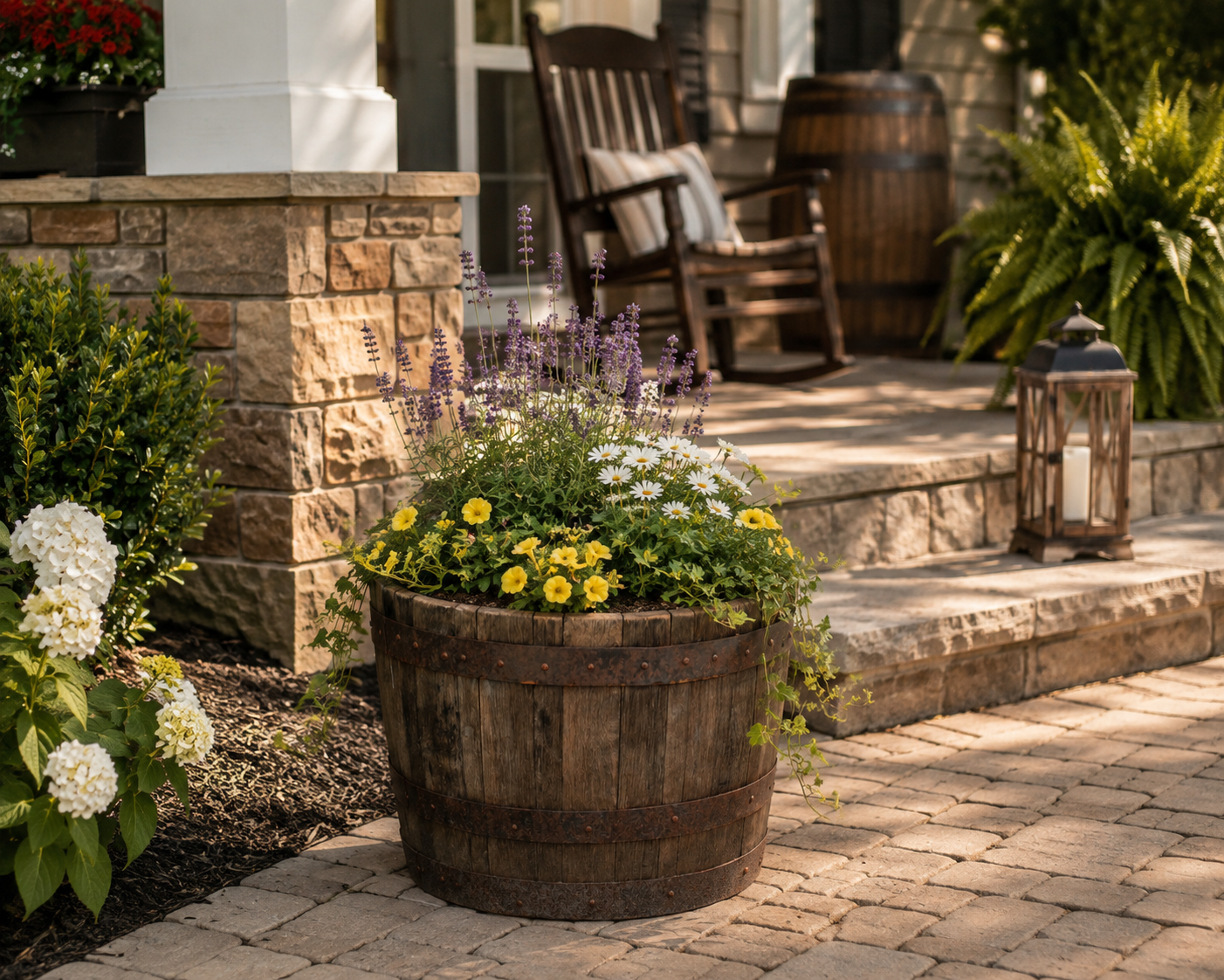 Willow - Amish Handcrafted Barrel Flower Pot