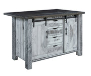Farmhouse - Reclaimed Barnwood Kitchen Island With Rolling Doors
