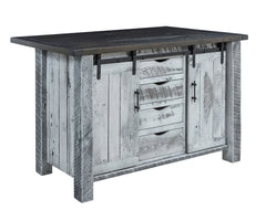 Farmhouse - Reclaimed Barnwood Kitchen Island With Rolling Doors