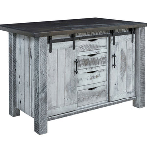 Farmhouse - Reclaimed Barnwood Kitchen Island With Rolling Doors