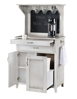Barista - Amish White Washed Coffee Bar Cabinet