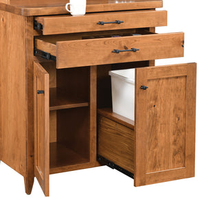 Coffee Cabinet with Pull-Out Trash Bin