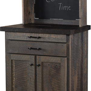 Reclaimed Barnwood Coffee Cabinet - Husk Stain w/ Onyx Stained Tops
