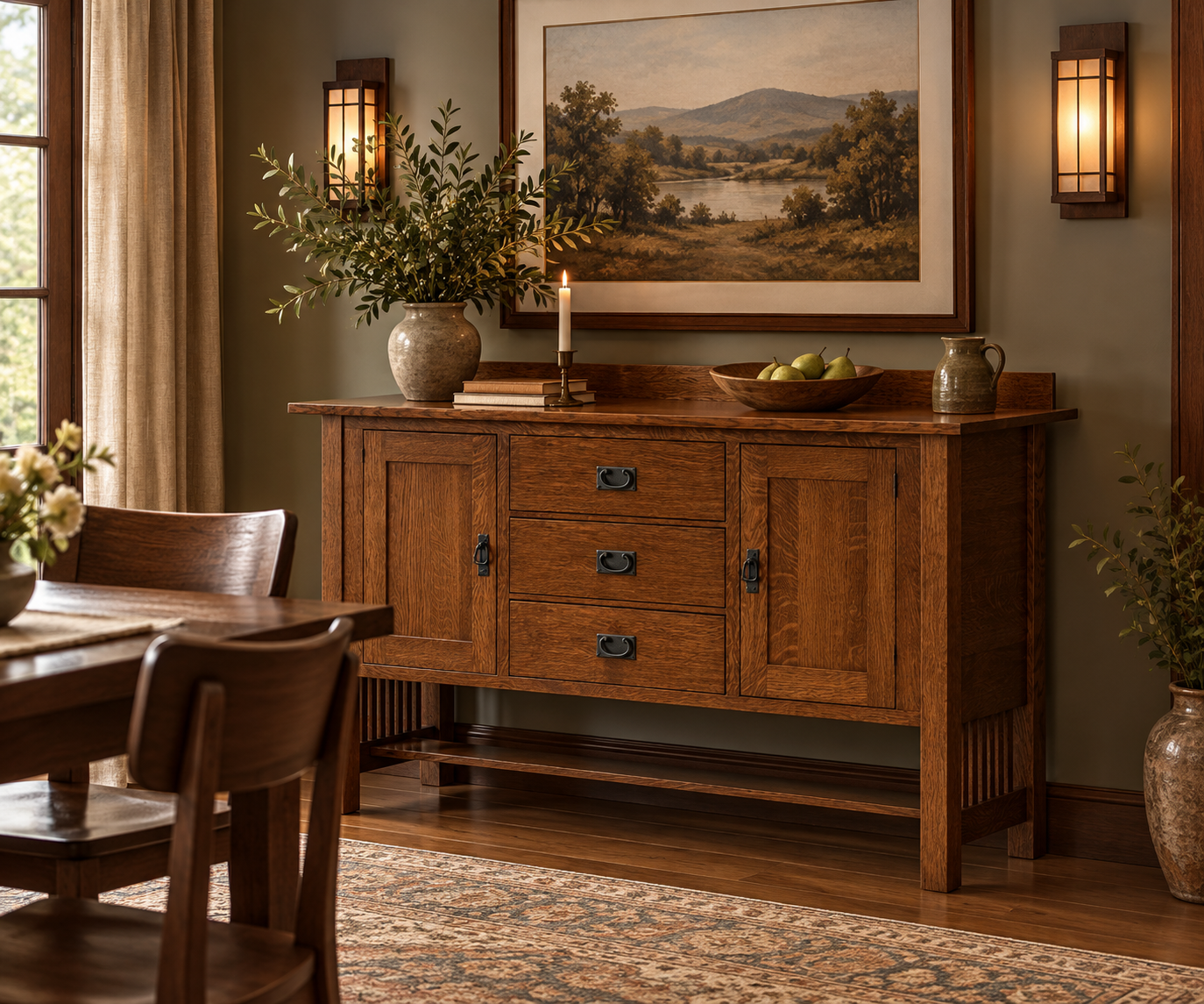 Berkley - Amish Handcrafted Sideboard Cabinet