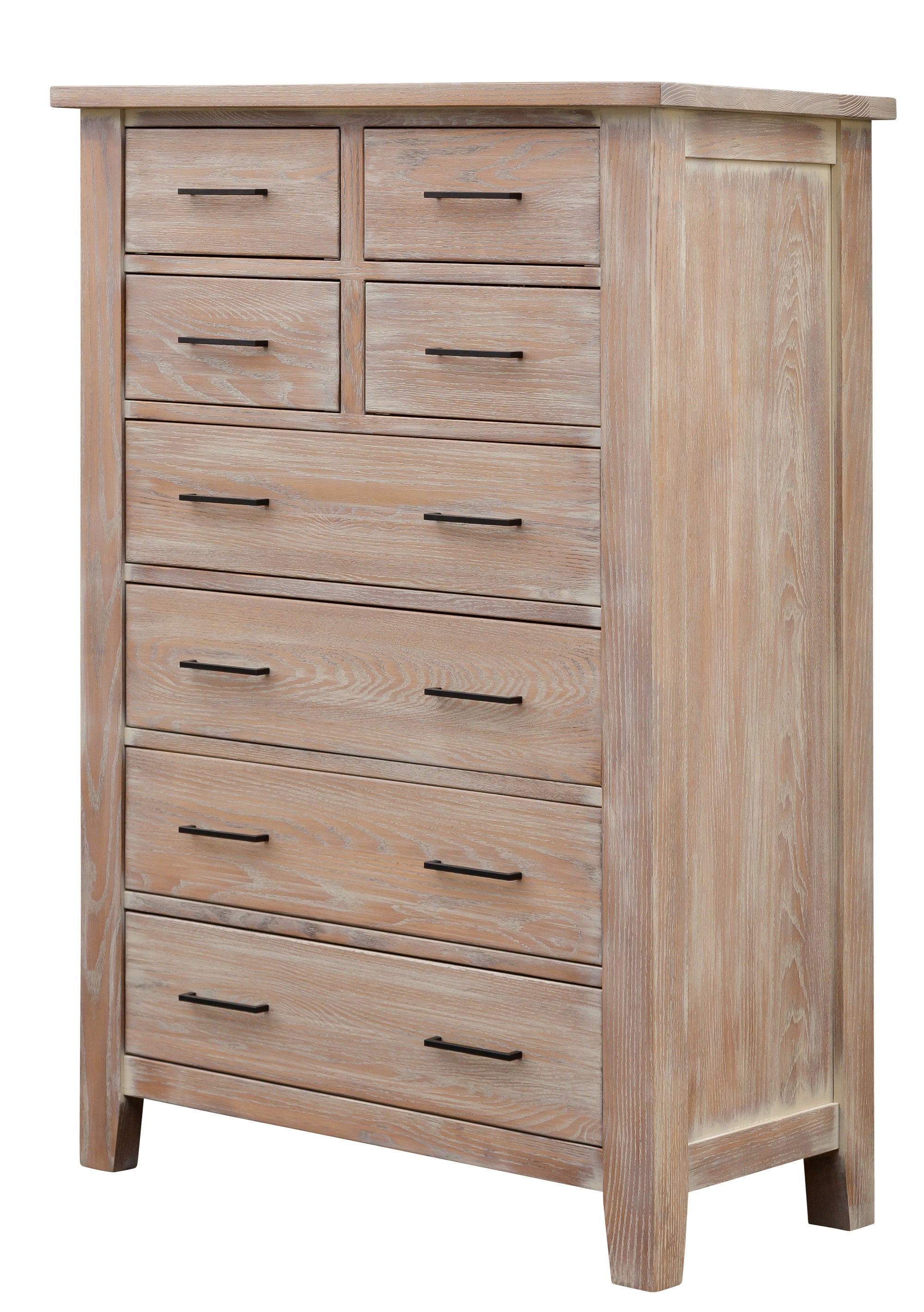 dresser solid oak Modern Wood 6-Drawer with Metal Handles Paradise Modern Rustic Solid Wood