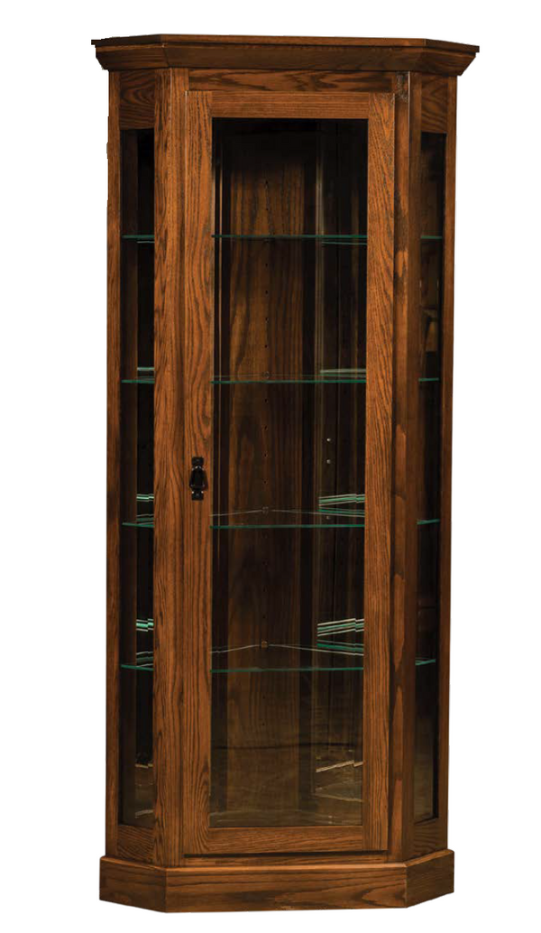 756 Edition - Amish Handcrafted Corner Curio Cabinet - The Wood Reserve