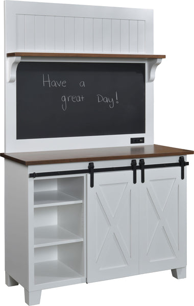 Bradford - Barn Door Coffee & Wine Bar - 2 Adjustable Shelves