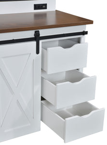 Bradford - Barn Door Coffee & Wine Bar - 3 Pull-Out Drawers