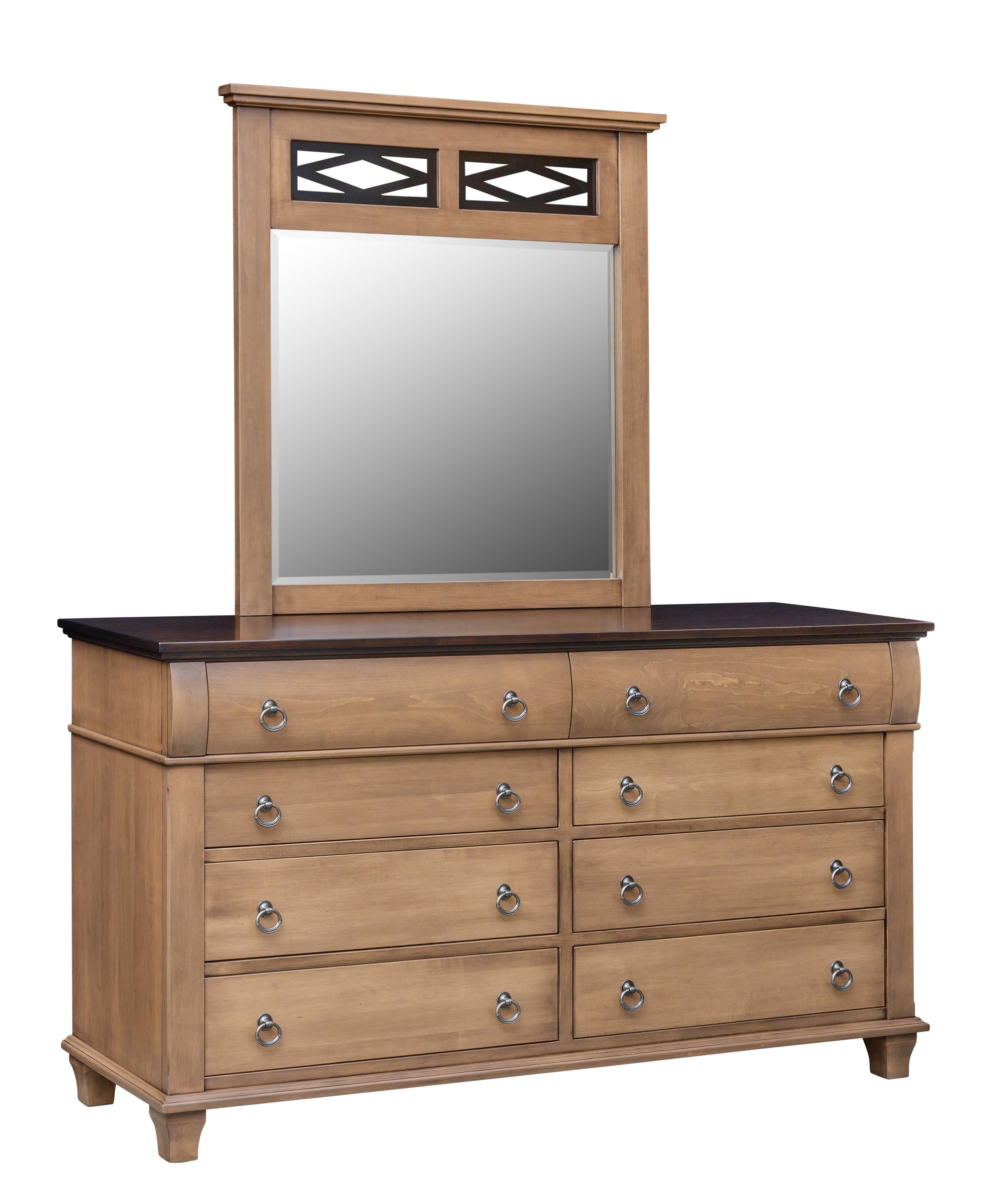 Crescent Creek - Hardwood Amish Triple Dresser with Optional Mirror