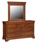 Chateau - Hardwood Amish 7 Drawer Dresser with Optional Mirror