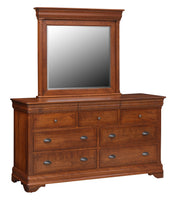 Chateau - Hardwood Amish 7 Drawer Dresser with Optional Mirror