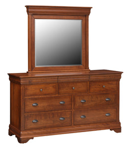 Chateau - Hardwood Amish 7 Drawer Dresser with Optional Mirror
