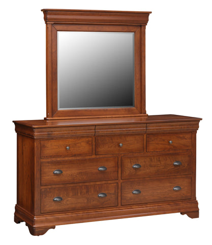 Chateau - Hardwood Amish 7 Drawer Dresser with Optional Mirror