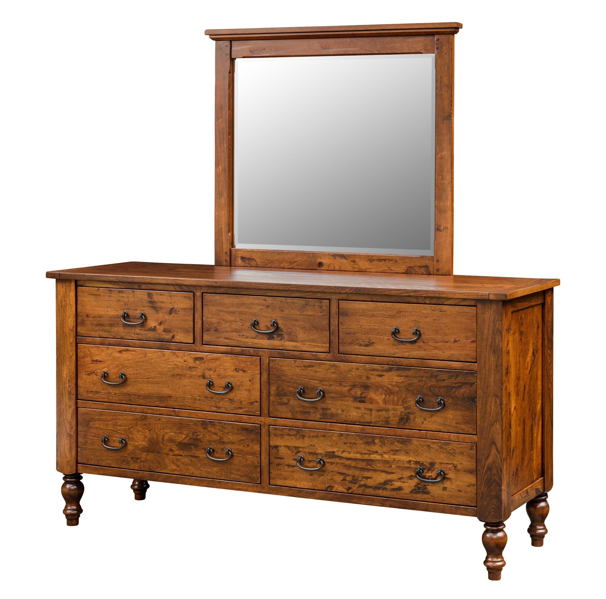 Canyon Creek - Hardwood Amish Triple Dresser with Optional Mirror