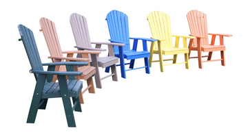 Poly Outdoor Upright Adirondack Chair - Solid Color