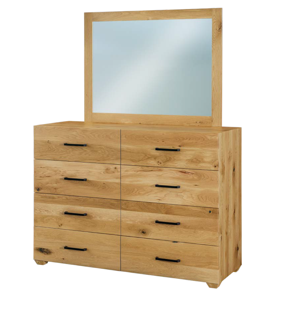 Arcadia - Amish Handcrafted 8 Drawer Dresser W/ Optional Mirror