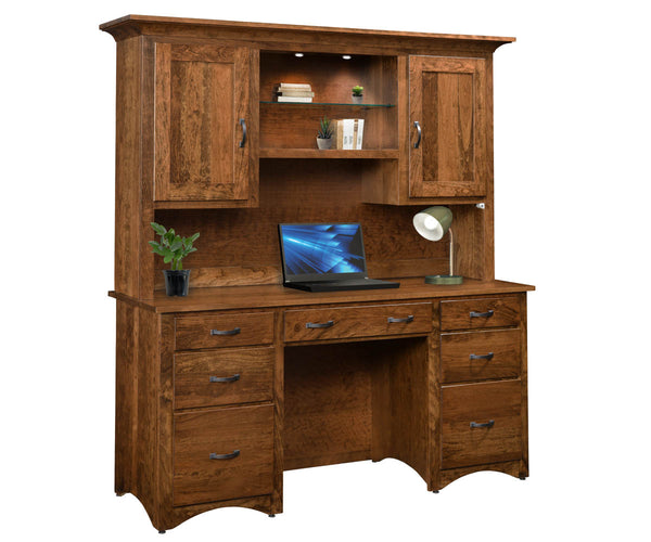 Shaker - Amish Handcrafted Double Pedestal Desk With Optional Hutch