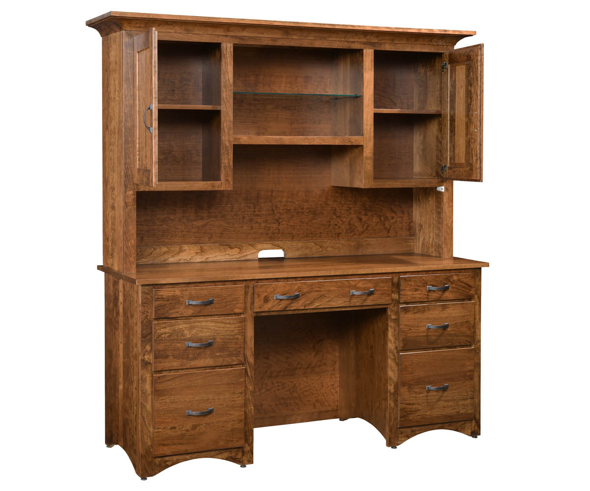 Shaker - Amish Handcrafted Double Pedestal Desk With Optional Hutch