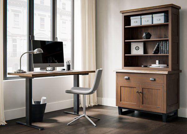 Adona - Rustic Walnut Live-Edge Adjustable Standing Desk