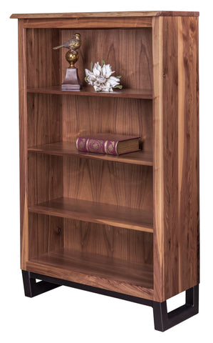 Adona - Amish Handcrafted Rustic Walnut Live-Edge Office Bookcase