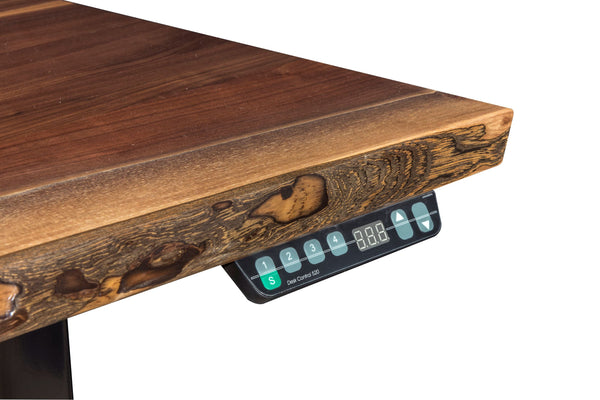 Adona - Rustic Walnut Live-Edge Adjustable Standing Desk