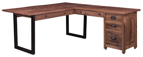 Adona - Rustic Walnut Live-Edge Corner Desk
