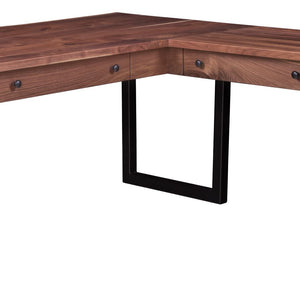 Adona - Rustic Walnut Live-Edge Corner Desk