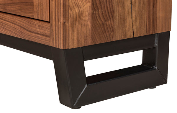 Adona - Rustic Walnut Live-Edge Office Credenza w/ Optional Bookcase Topper