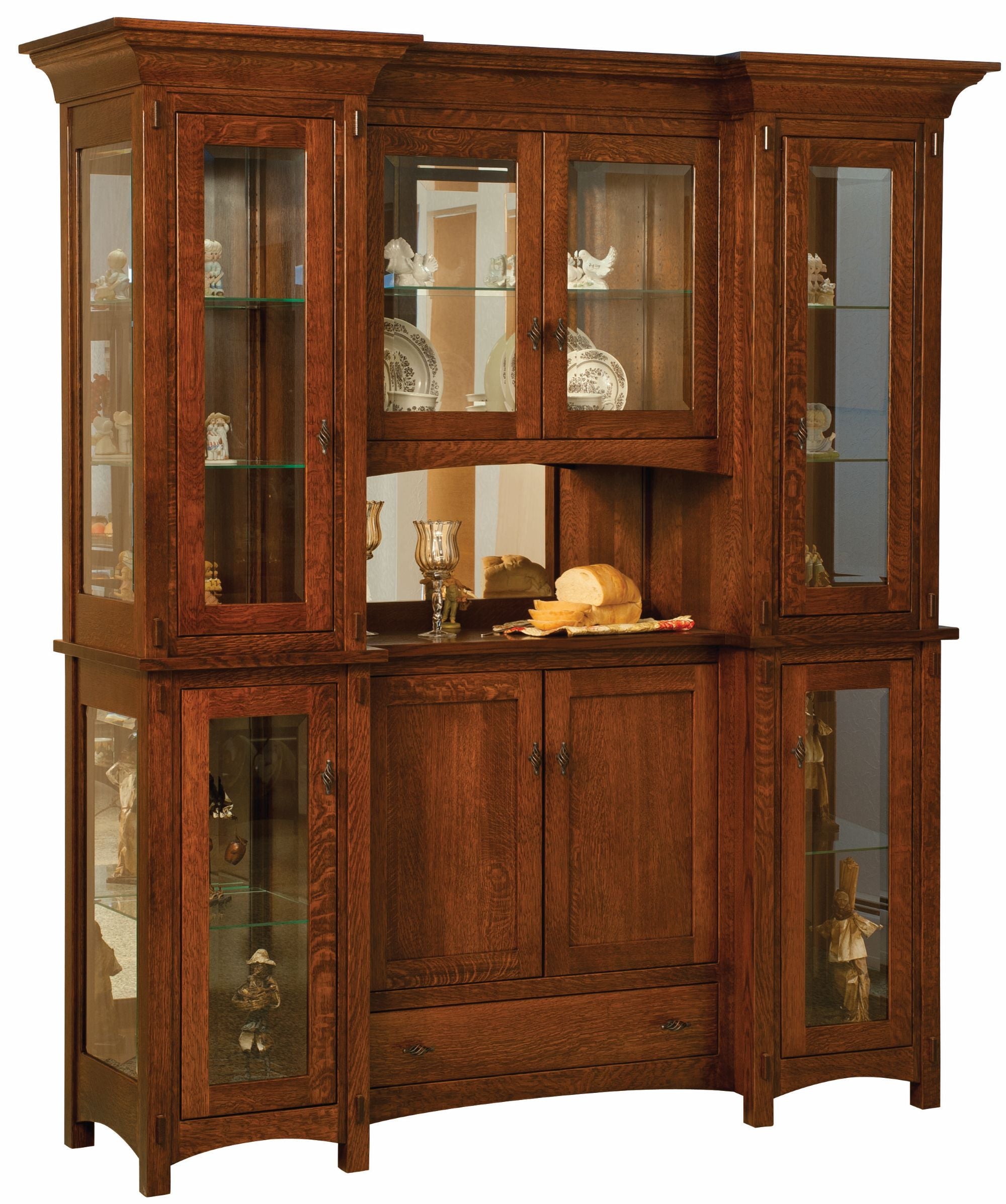 Alvada - Amish Solid Wood 4 Door Dining Hutch