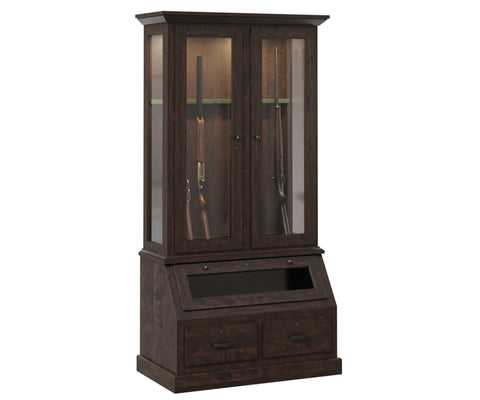Amish Hardwood Gun Cabinet - Available In 3 Sizes