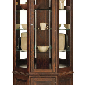 Amish Hardwood Large Deluxe Corner Curio Display Cabinet