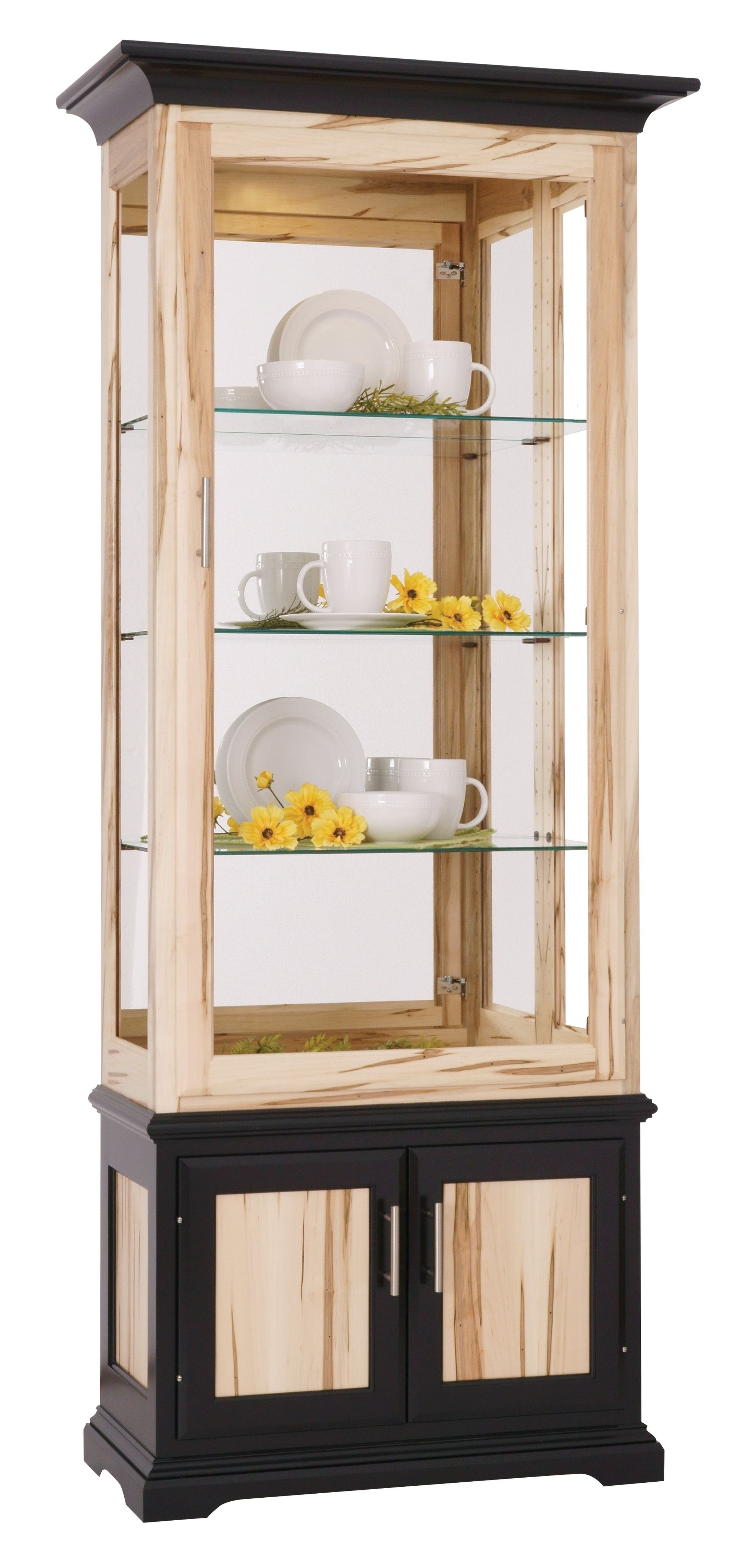 Amish Hardwood Large Deluxe Traditional Curio Display Cabinet