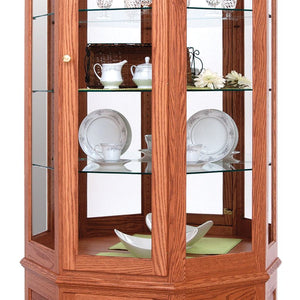 Amish Hardwood Large Deluxe Wall Curio Display Cabinet