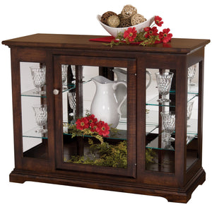 Amish Hardwood Mini Console Curio Display Cabinet