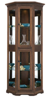 Amish Hardwood Small Corner Curio Display Cabinet