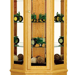 Amish Hardwood Small Deluxe Corner Curio Display Cabinet