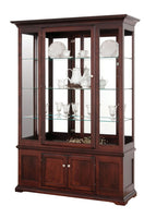 Amish Solid Wood Deluxe Side Light Curio Display Cabinet