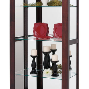 Amish Solid Wood Large Sliding Door Curio Display Cabinet