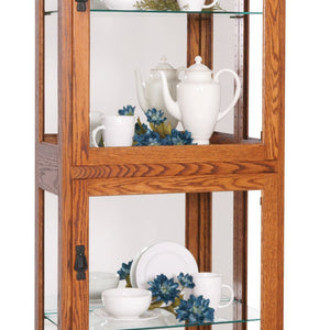 Amish Solid Wood Large Traditional Curio Display Cabinet