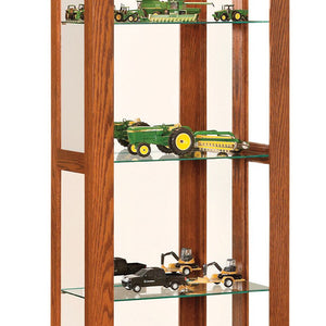 Amish Solid Wood Small Sliding Door Curio Display Cabinet