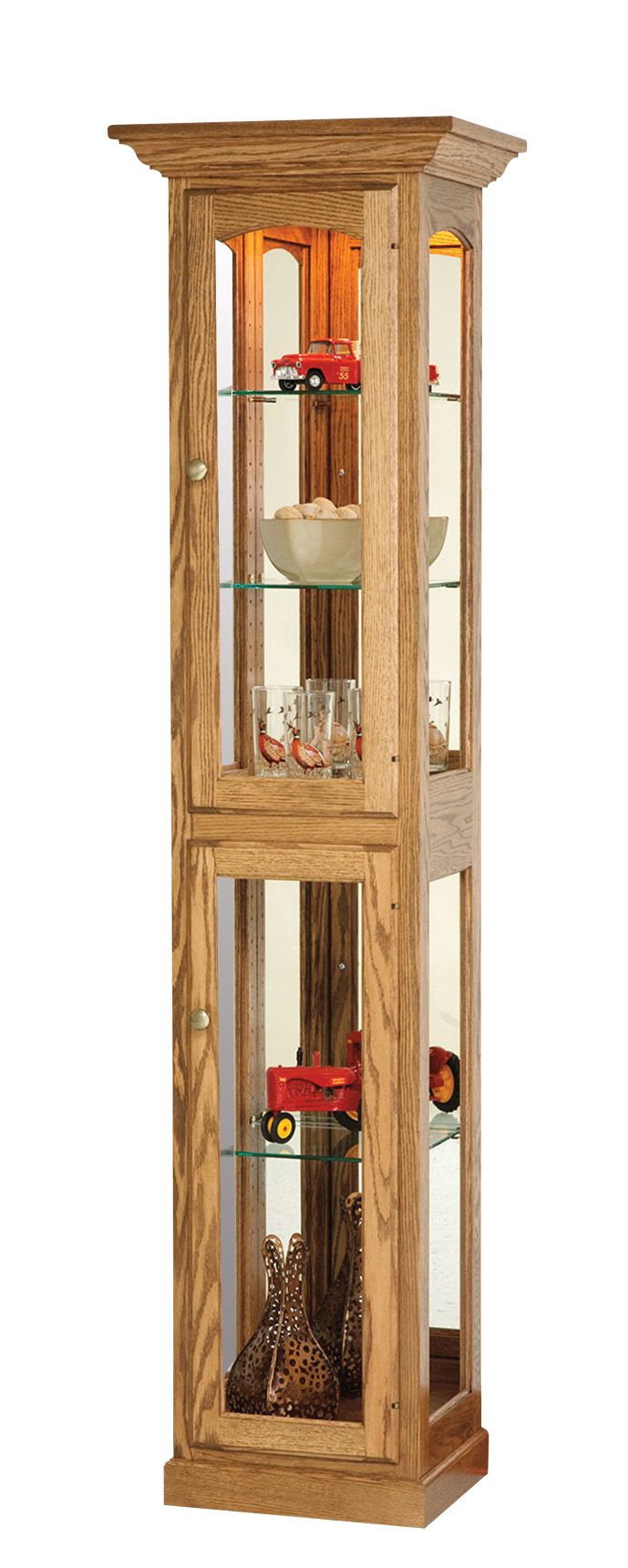 Amish Solid Wood Small Traditional Curio Display Cabinet