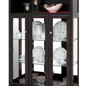 Amish Solid Wood Tri-Panel Curio Display Cabinet