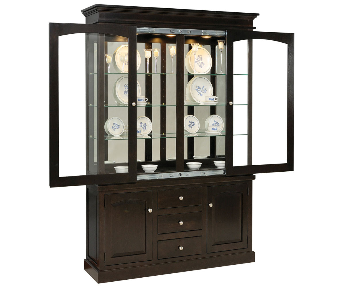 Anabel- Amish Hardwood 2 Sliding Door Dining Hutch