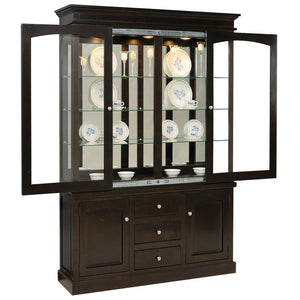 Anabel- Amish Hardwood 2 Sliding Door Dining Hutch