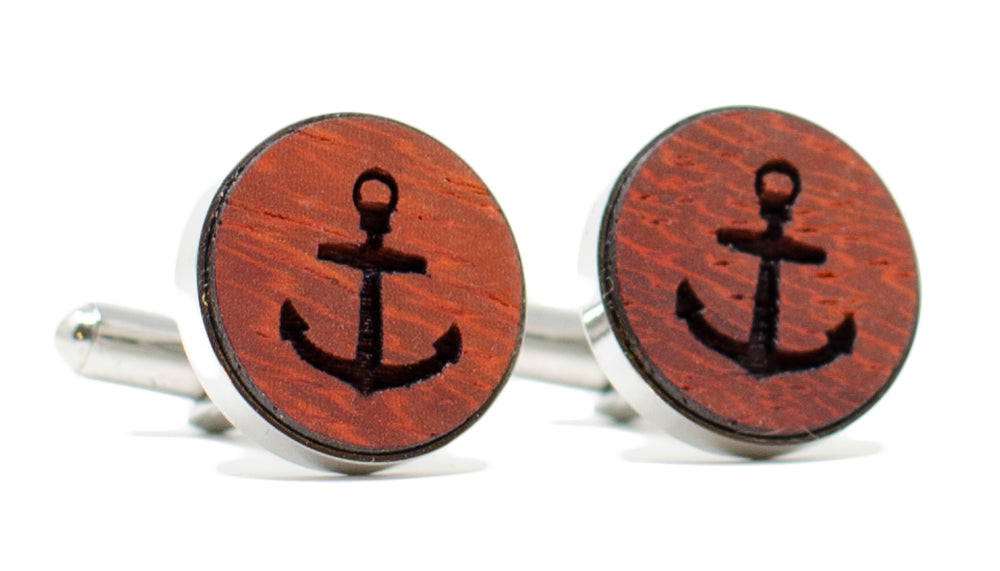 Anchor Cufflinks - Padauk
