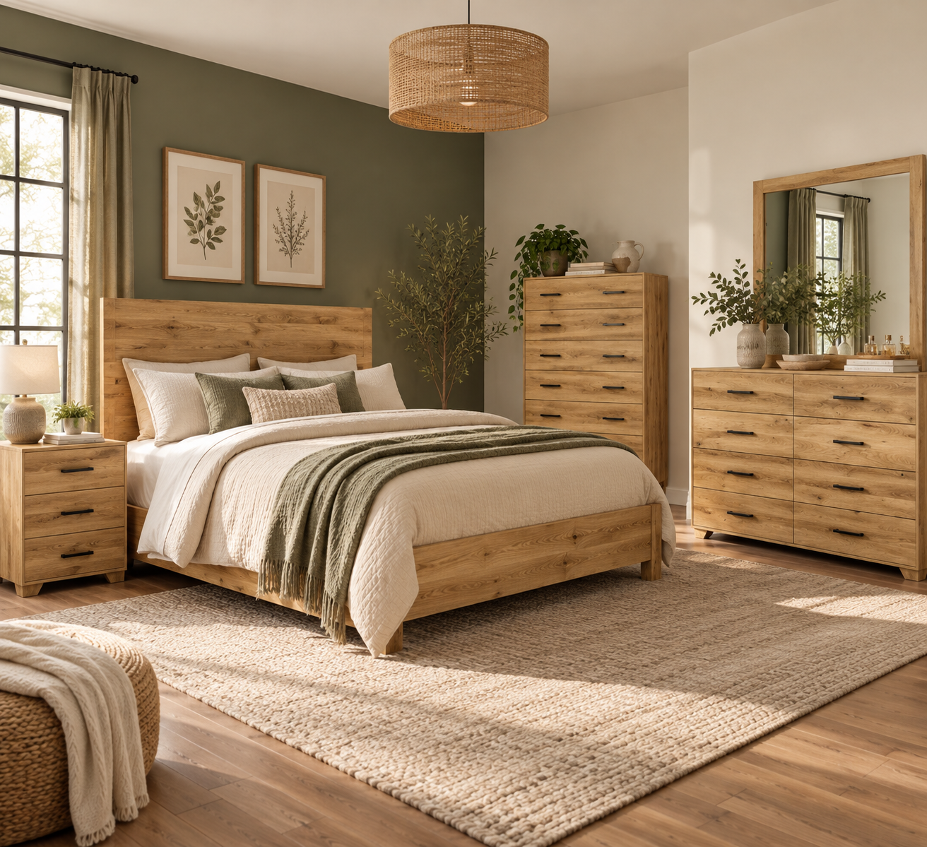 Arcadia - Amish Handcrafted 8 Drawer Dresser w/ Optional Mirror, Chest of Drawers and Nightstand