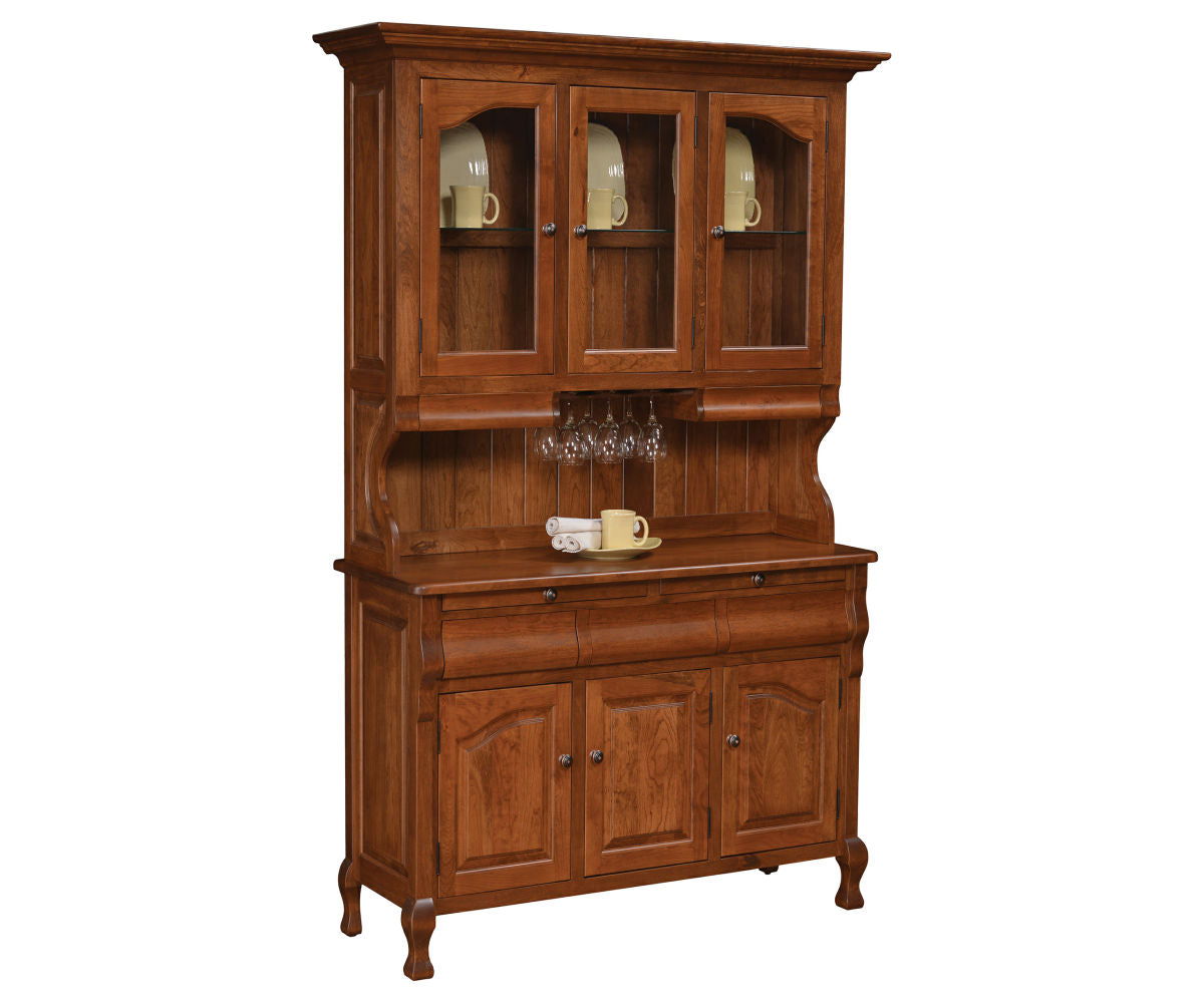 Arlington - Amish Hardwood 3 Door Dining Buffet Cabinet With Hutch