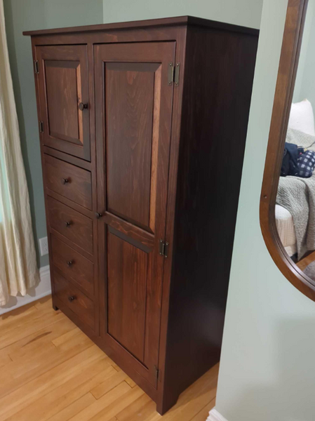 Solid Wood Bedroom Armoire - Acres Cherry Stain