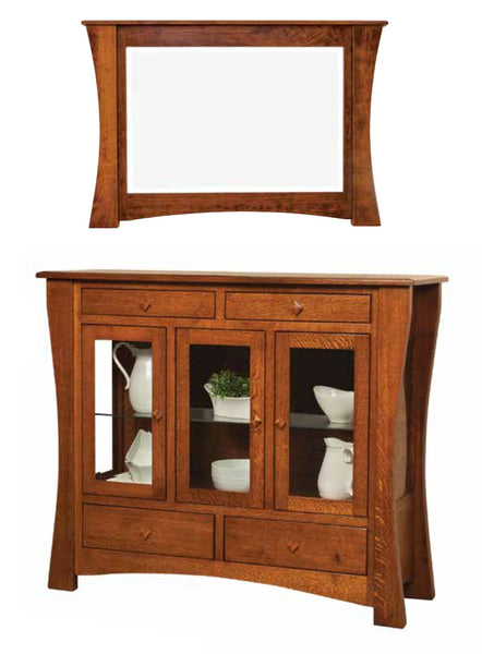Arts & Crafts - Amish Handcrafted Buffet Cabinet With Optional Mirror