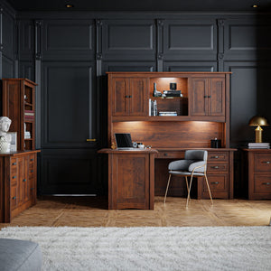 Aspen - Amish Hardwood Corner L-Desk w/ Optional Hutch Topper